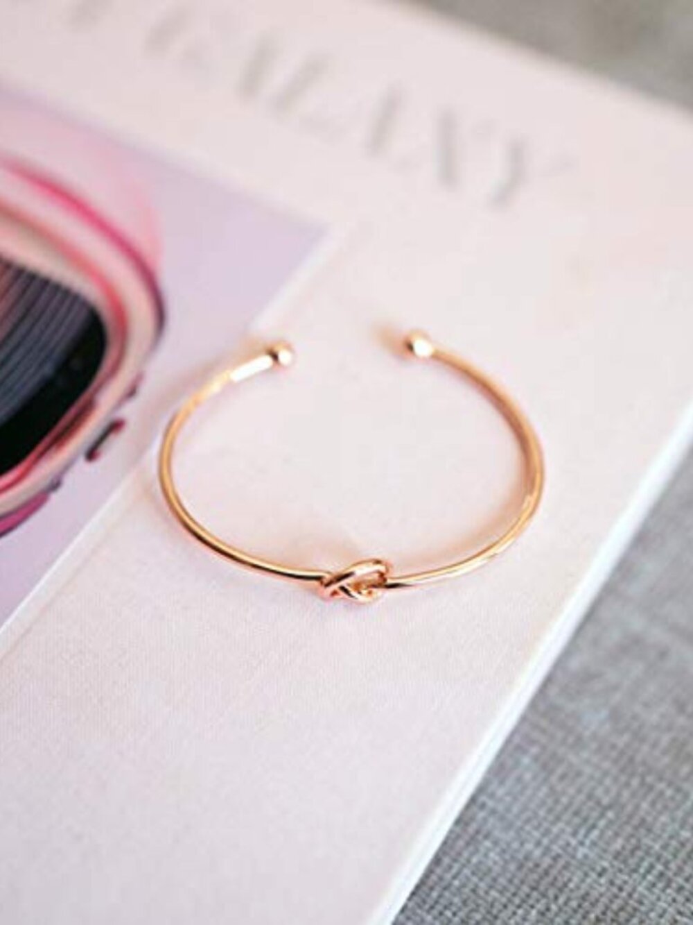 14K‎ Gold Plated Forever Love Knot Infinity Bangle Bracelets for Women Gold